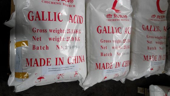 Ácido gálico blanco C6H2 OH 3COOH CAS 149-91-7 Para productos blancos