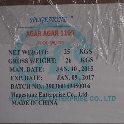 Aditivo alimentario Agar Agar CAS 9002-18-0 Fórmula C12h18o9 N con número de registro CAS 9002-18-0